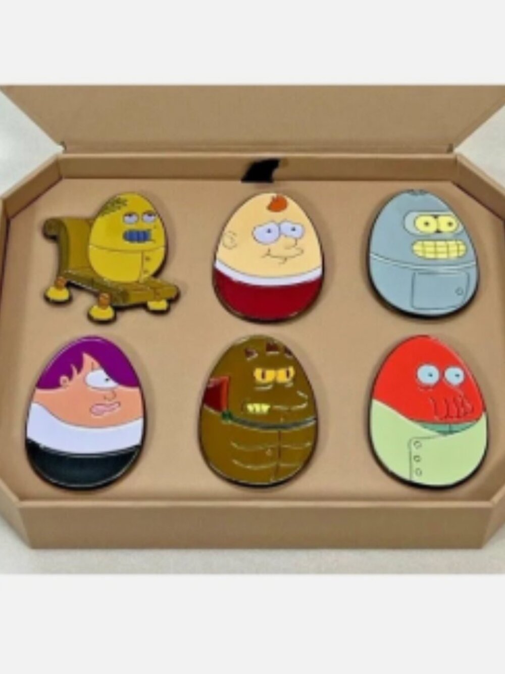 NIB Futurama "Farm Fresh Eggs" 6-Pin Set — SDCC 2023 Hulu Animayhem Exclusive 🍳